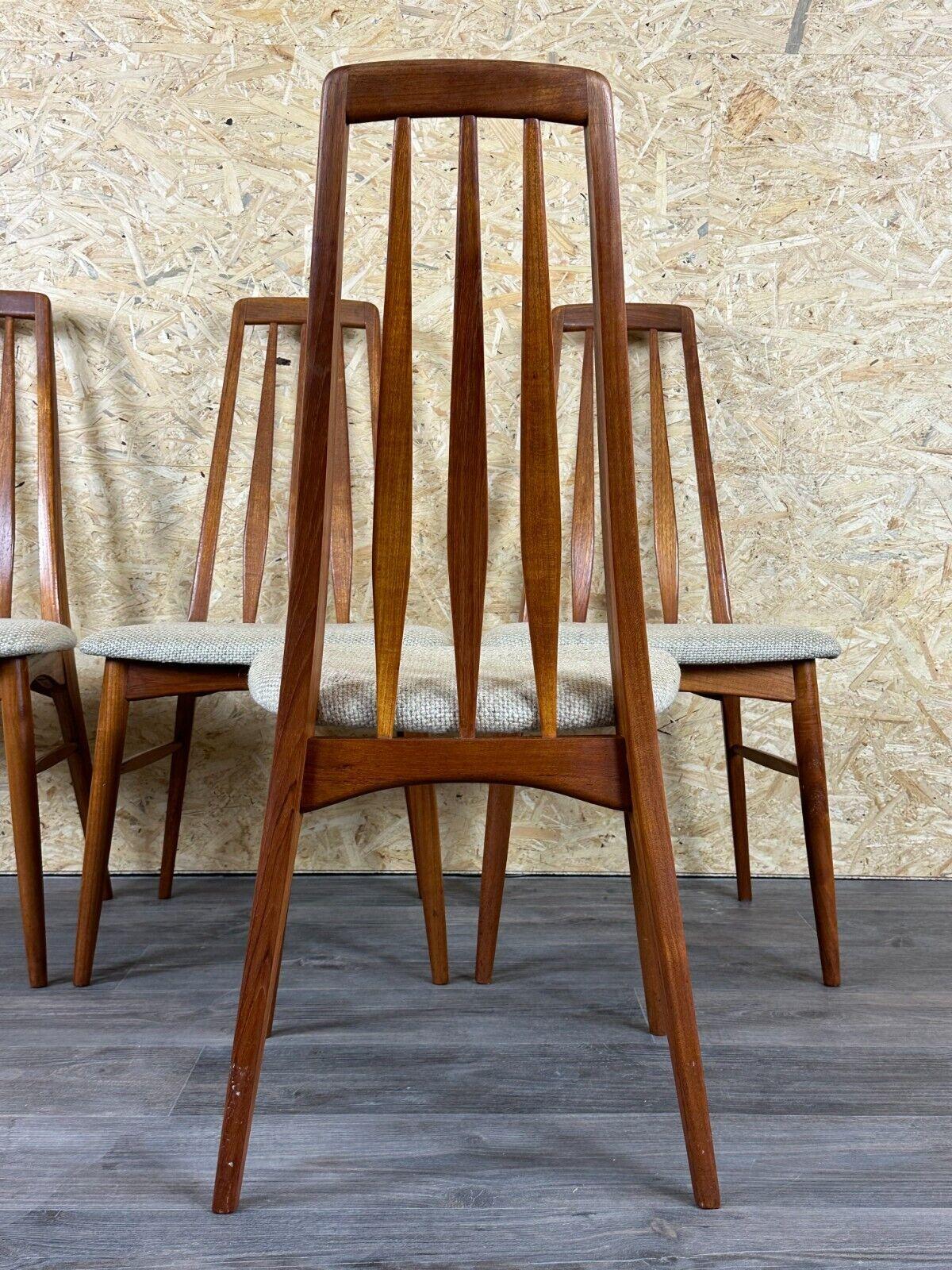 4x 60s 70s Eva teak chairs Dining Chair by Niels Koefoed for Hornslet For Sale 7