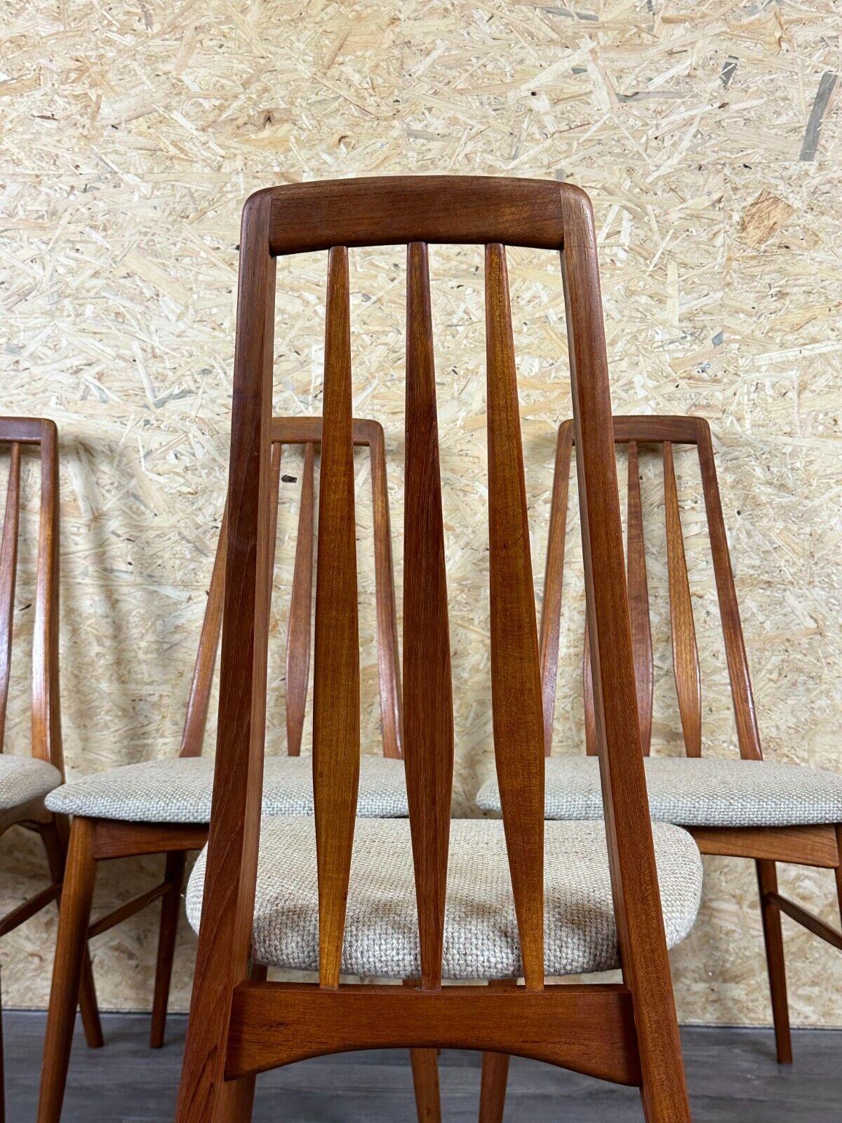 4x 60s 70s Eva teak chairs Dining Chair by Niels Koefoed for Hornslet For Sale 8