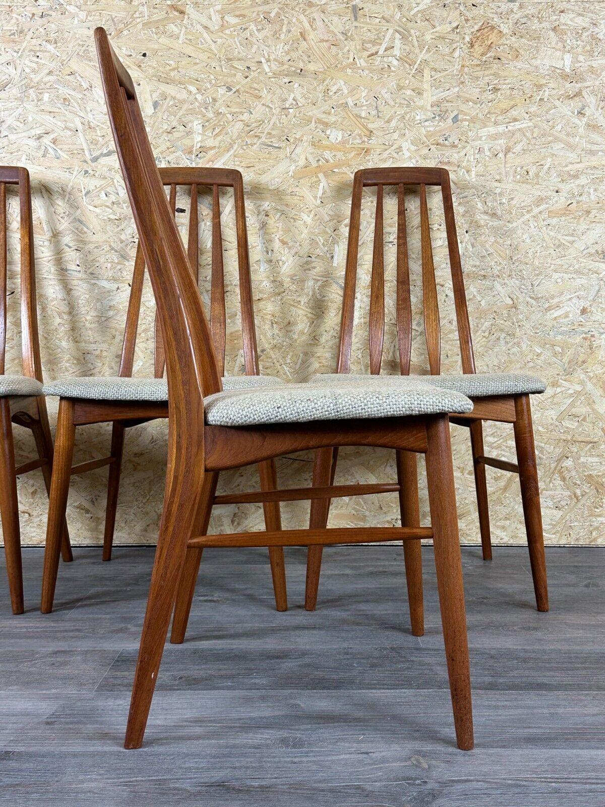 4x 60s 70s Eva teak chairs Dining Chair by Niels Koefoed for Hornslet For Sale 9