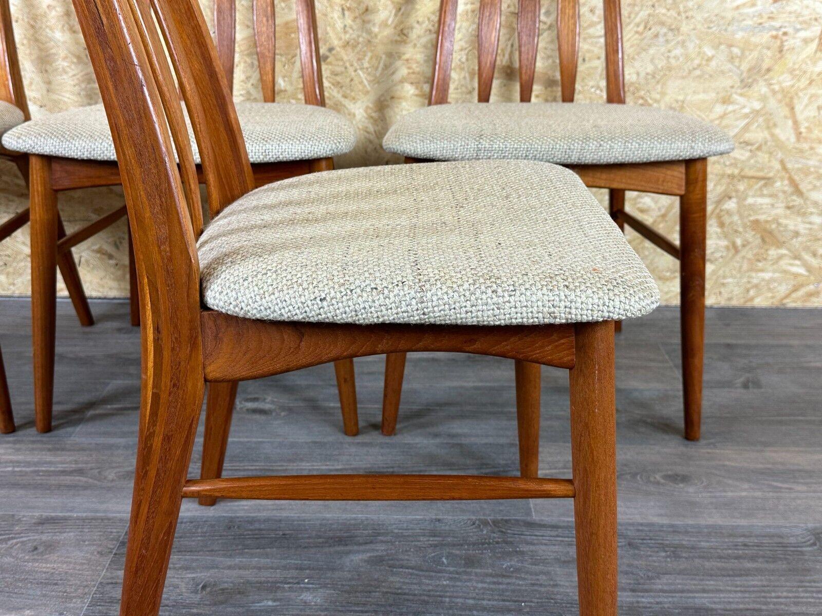 4x 60s 70s Eva teak chairs Dining Chair by Niels Koefoed for Hornslet For Sale 10