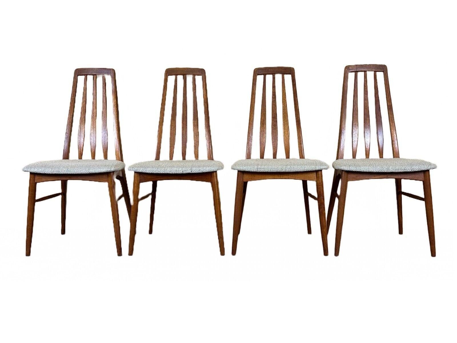 4x 60s 70s Eva teak chairs Dining Chair by Niels Koefoed for Hornslet

Object: 4x chair

Manufacturer: Hornslet

Condition: good

Age: around 1960-1970

Dimensions:

Width = 48cm
Depth = 52cm
Height = 96.5cm
Seat height = 45cm

Other notes:

The