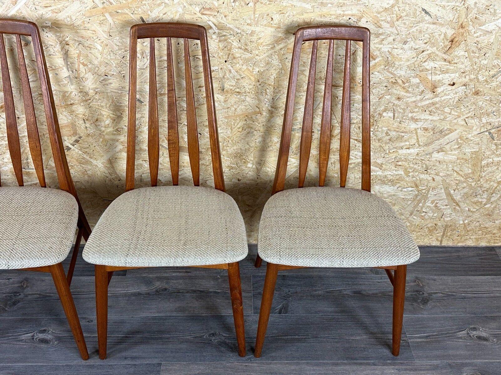 Mid-20th Century 4x 60s 70s Eva teak chairs Dining Chair by Niels Koefoed for Hornslet For Sale