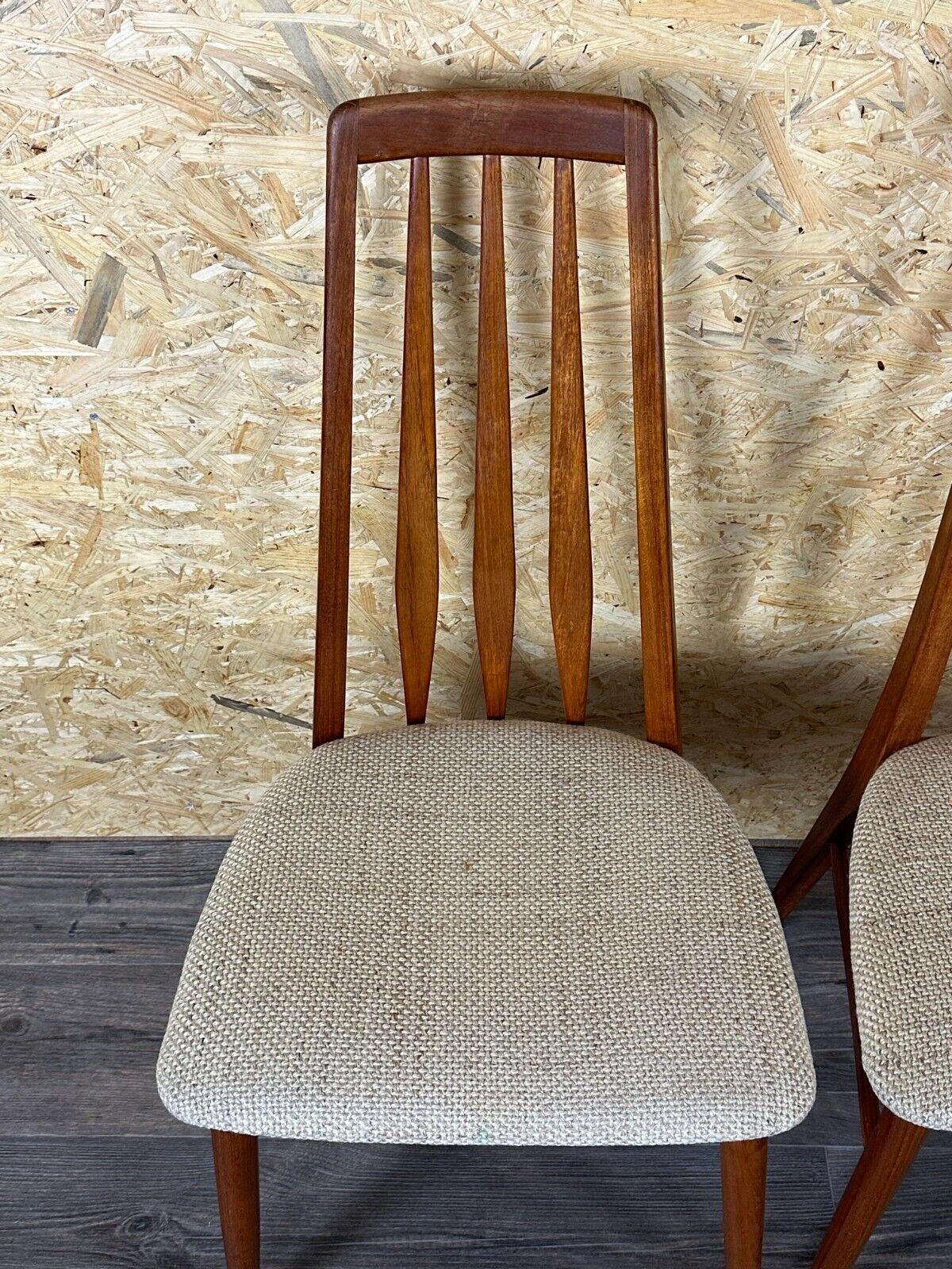 Fabric 4x 60s 70s Eva teak chairs Dining Chair by Niels Koefoed for Hornslet For Sale