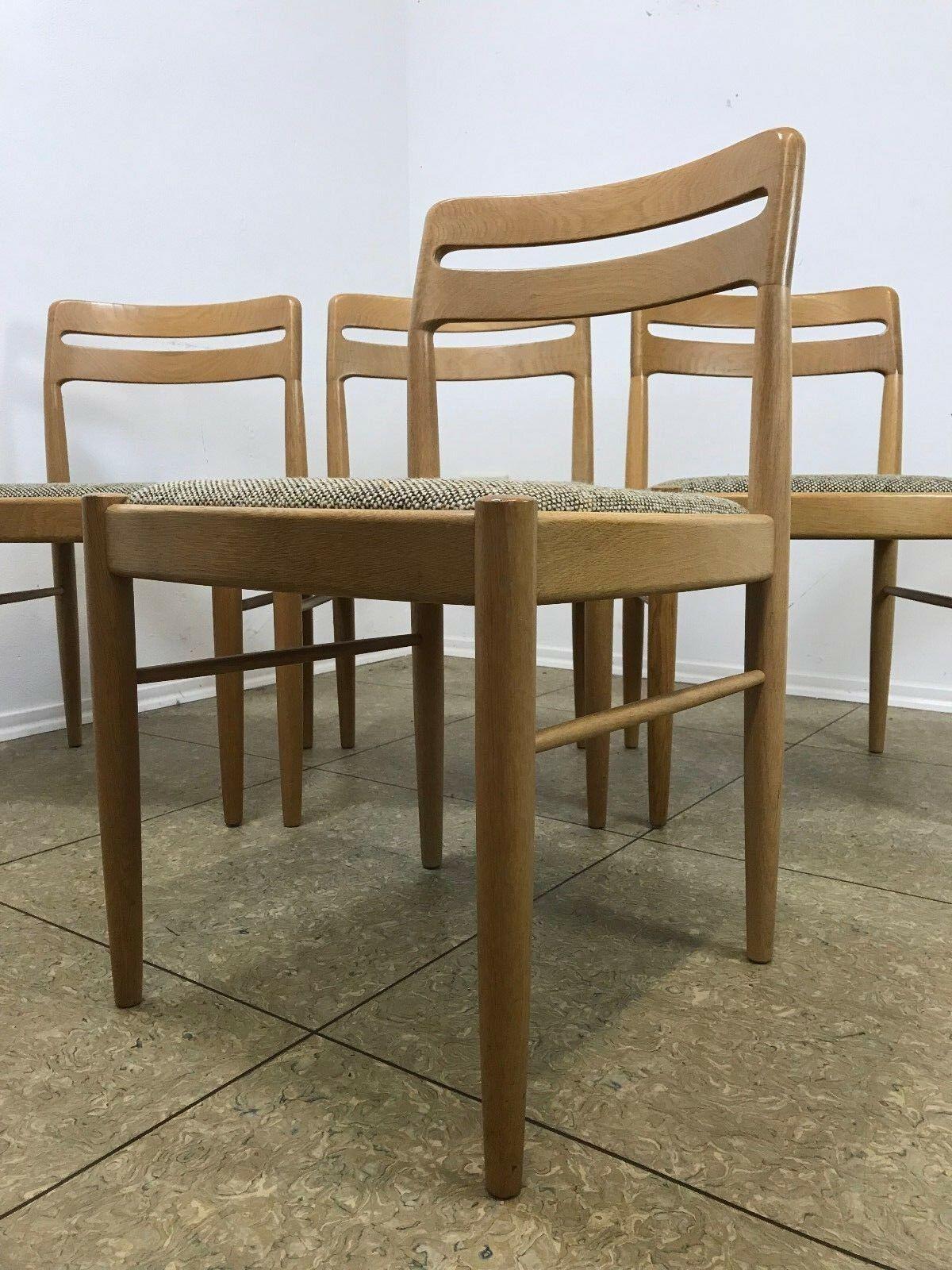 4x 60s 70s Oak Dining Chairs Danish Design H.W Klein for Bramin For Sale 2