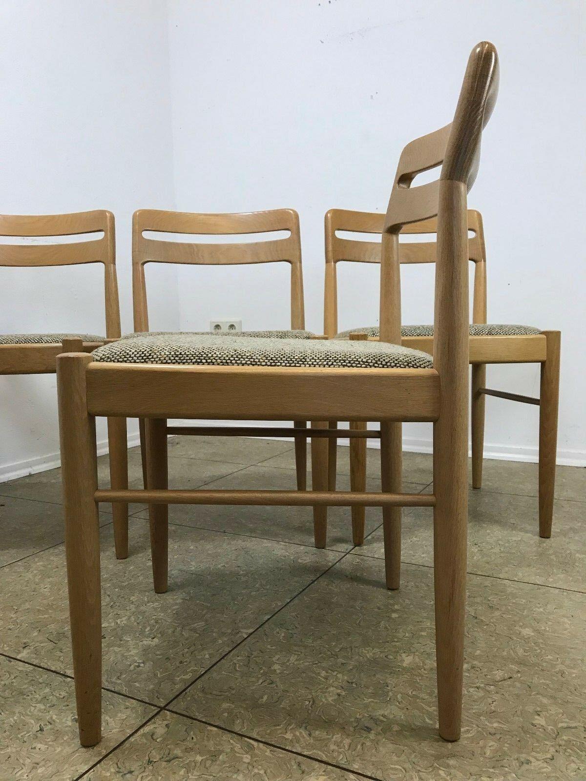 4x 60s 70s Oak Dining Chairs Danish Design H.W Klein for Bramin For Sale 3