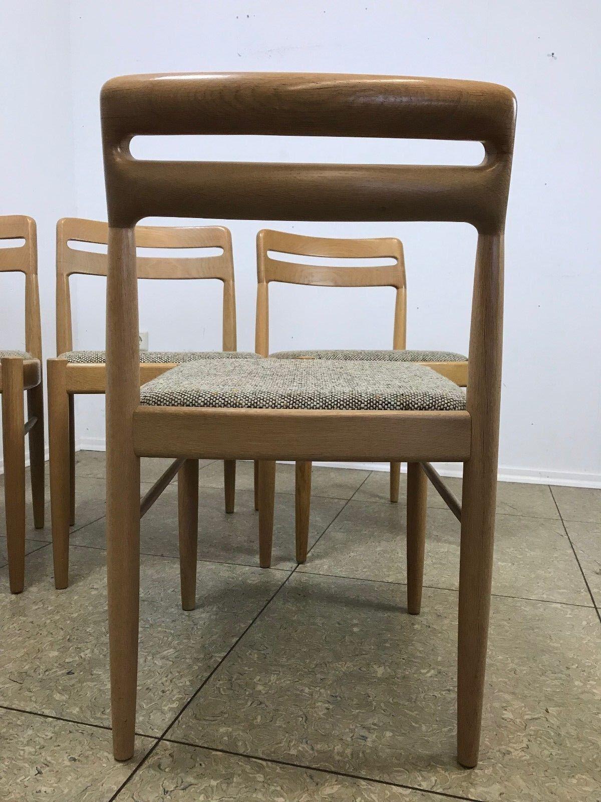 4x 60s 70s Oak Dining Chairs Danish Design H.W Klein for Bramin For Sale 4
