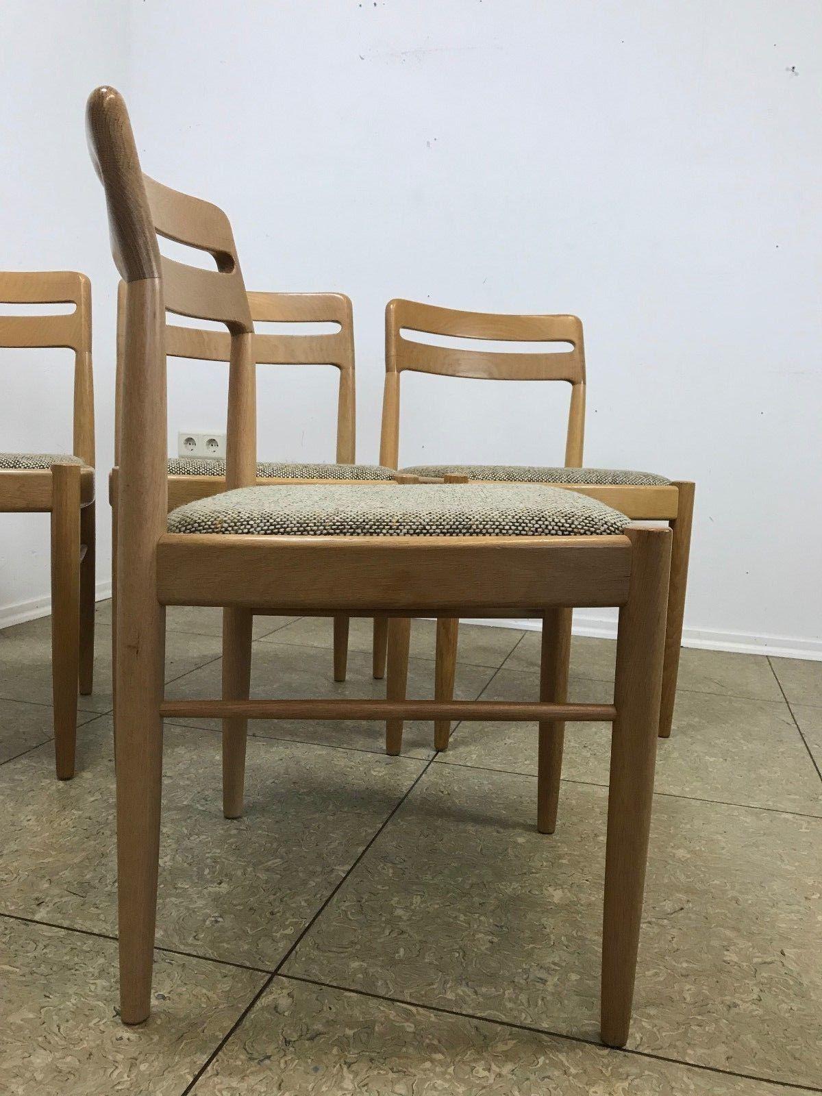 4x 60s 70s Oak Dining Chairs Danish Design H.W Klein for Bramin For Sale 5