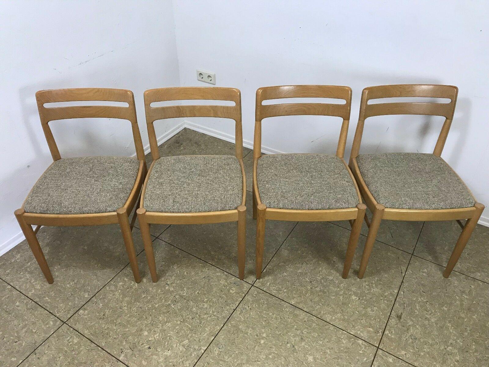 Danois 4 chaises de salle à manger en chêne de design danois H.W Klein pour Bramin, années 60 x 70 en vente