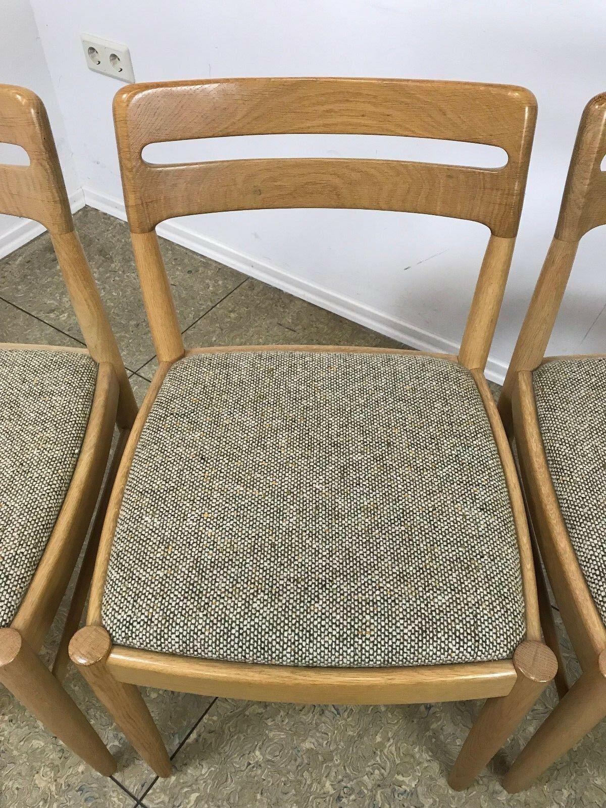 Fabric 4x 60s 70s Oak Dining Chairs Danish Design H.W Klein for Bramin For Sale