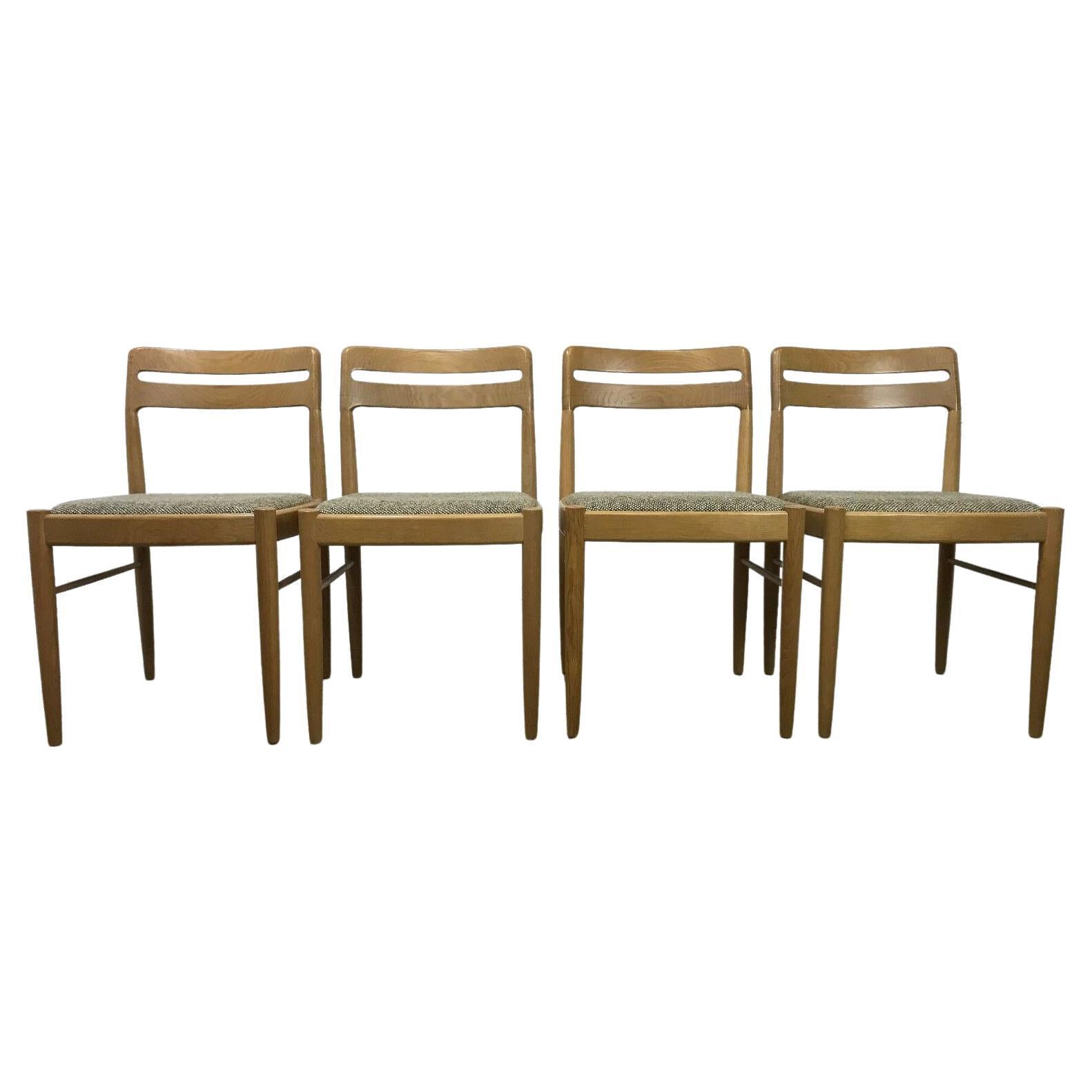 4x 60s 70s Oak Dining Chairs Danish Design H.W Klein for Bramin For Sale