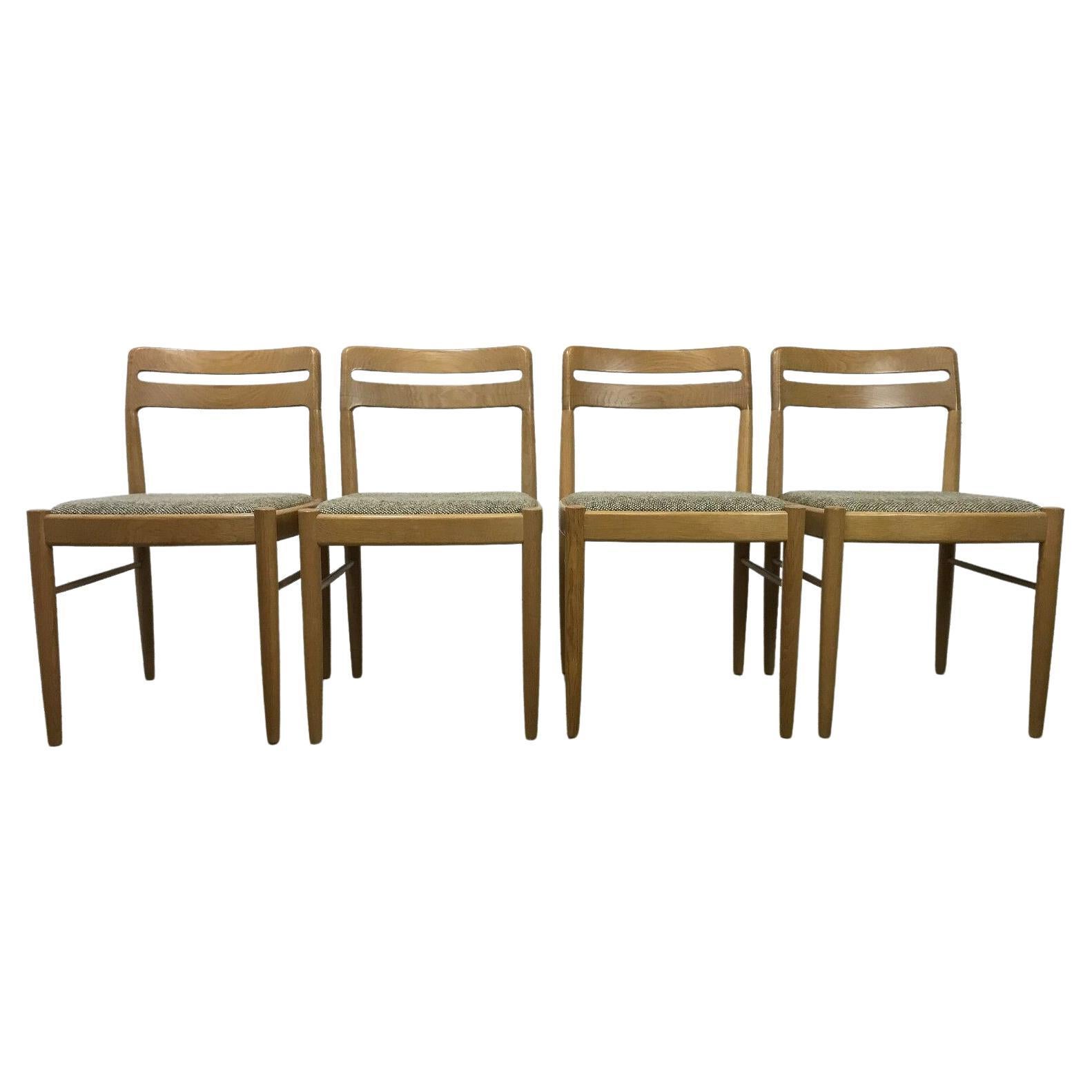 4x 60s 70s Oak Dining Chairs Danish Design H.W Klein for Bramin