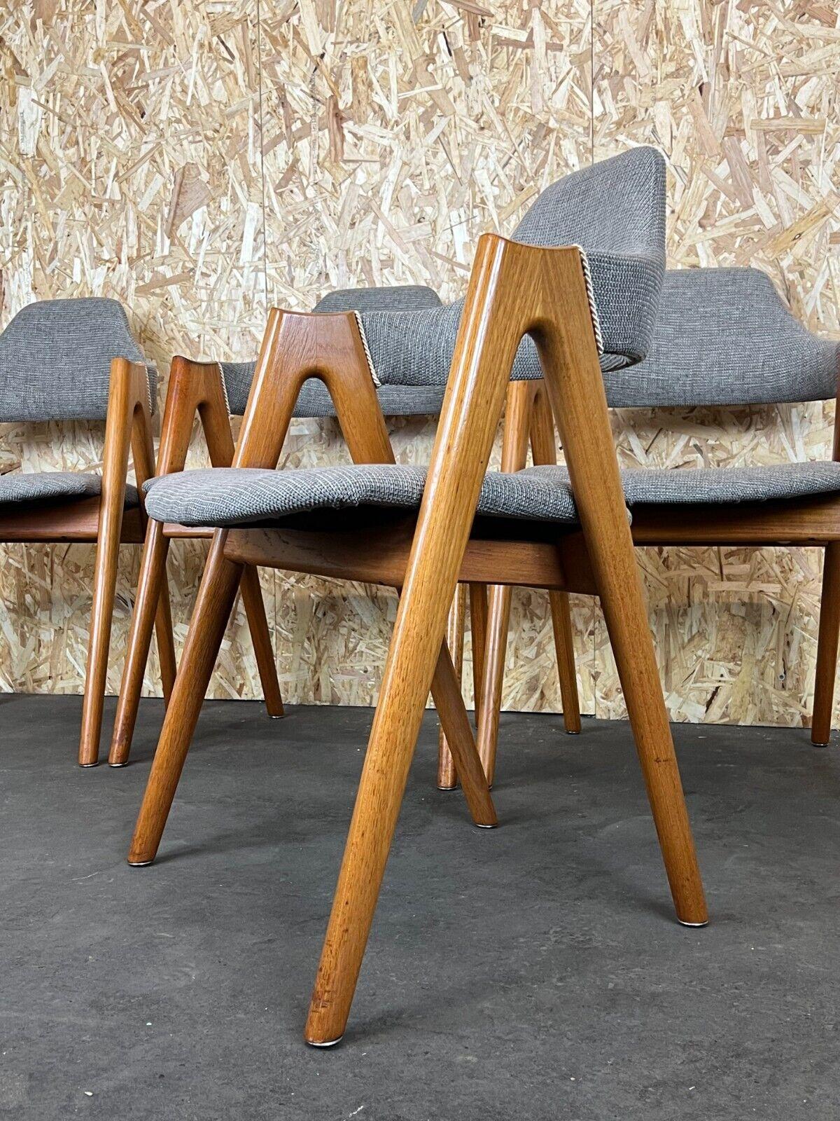 4x 60s 70s Teak Chair Chairs Kai Kristiansen Sva Møbler Danish Design 6