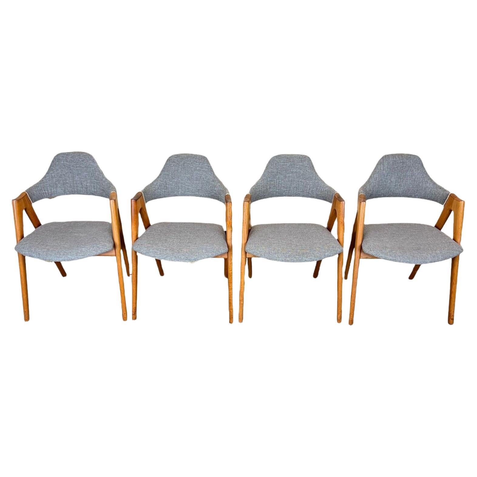 4x 60s 70s Teak Chair Chairs Kai Kristiansen Sva Møbler Danish Design