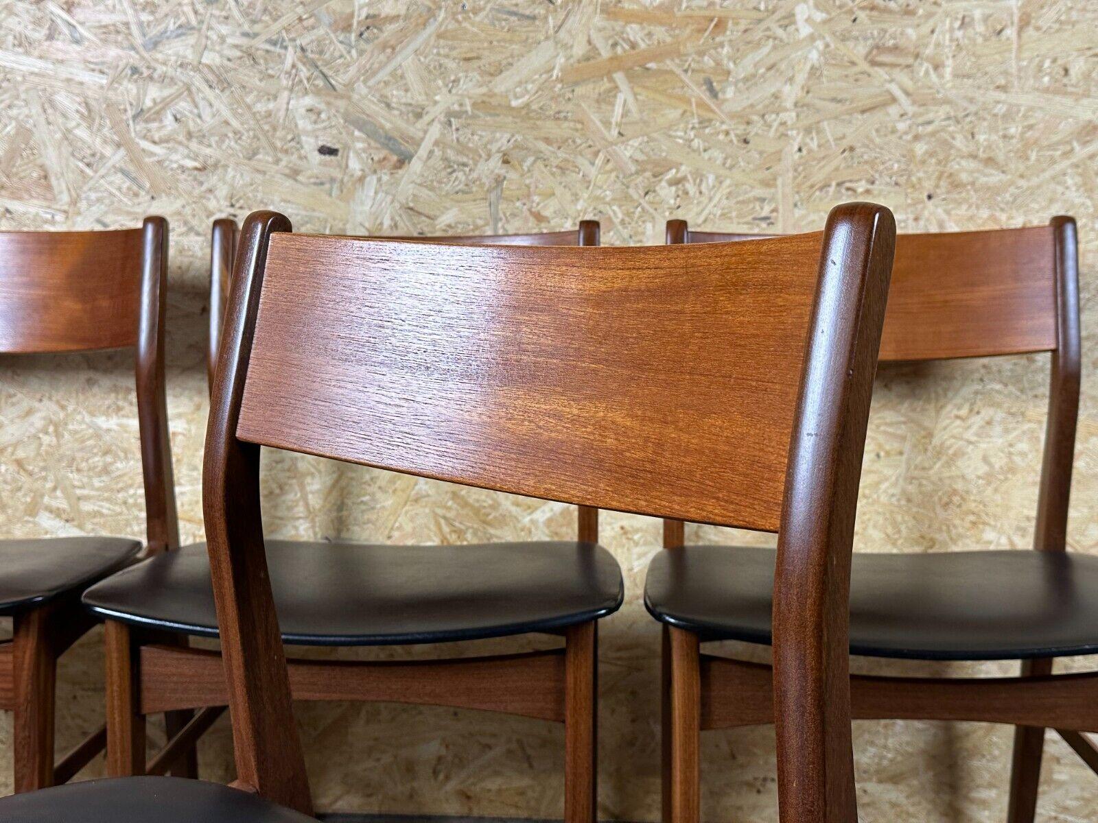 4x 60s 70s Teak Chair Dining Chair Danish Modern Design Denmark For Sale 5