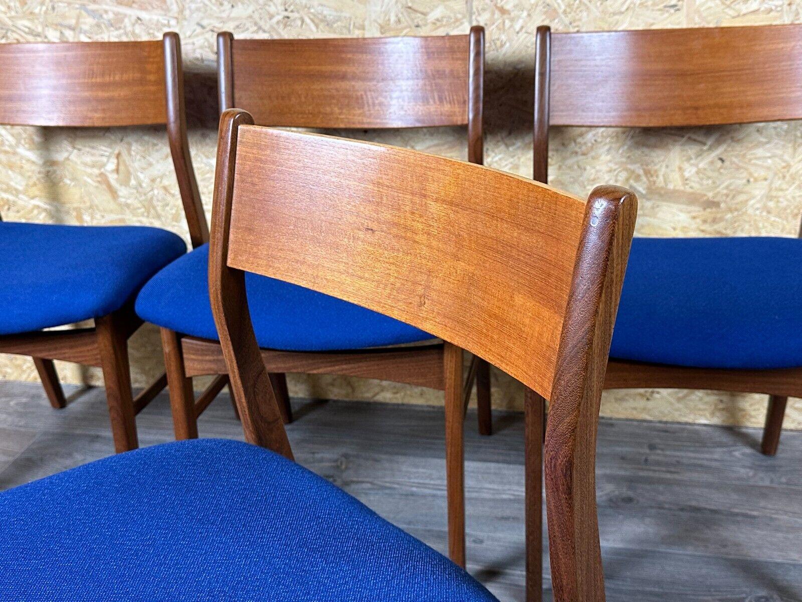 4x 60s 70s Teak Chair Dining Chair Danish Modern Design Denmark For Sale 5