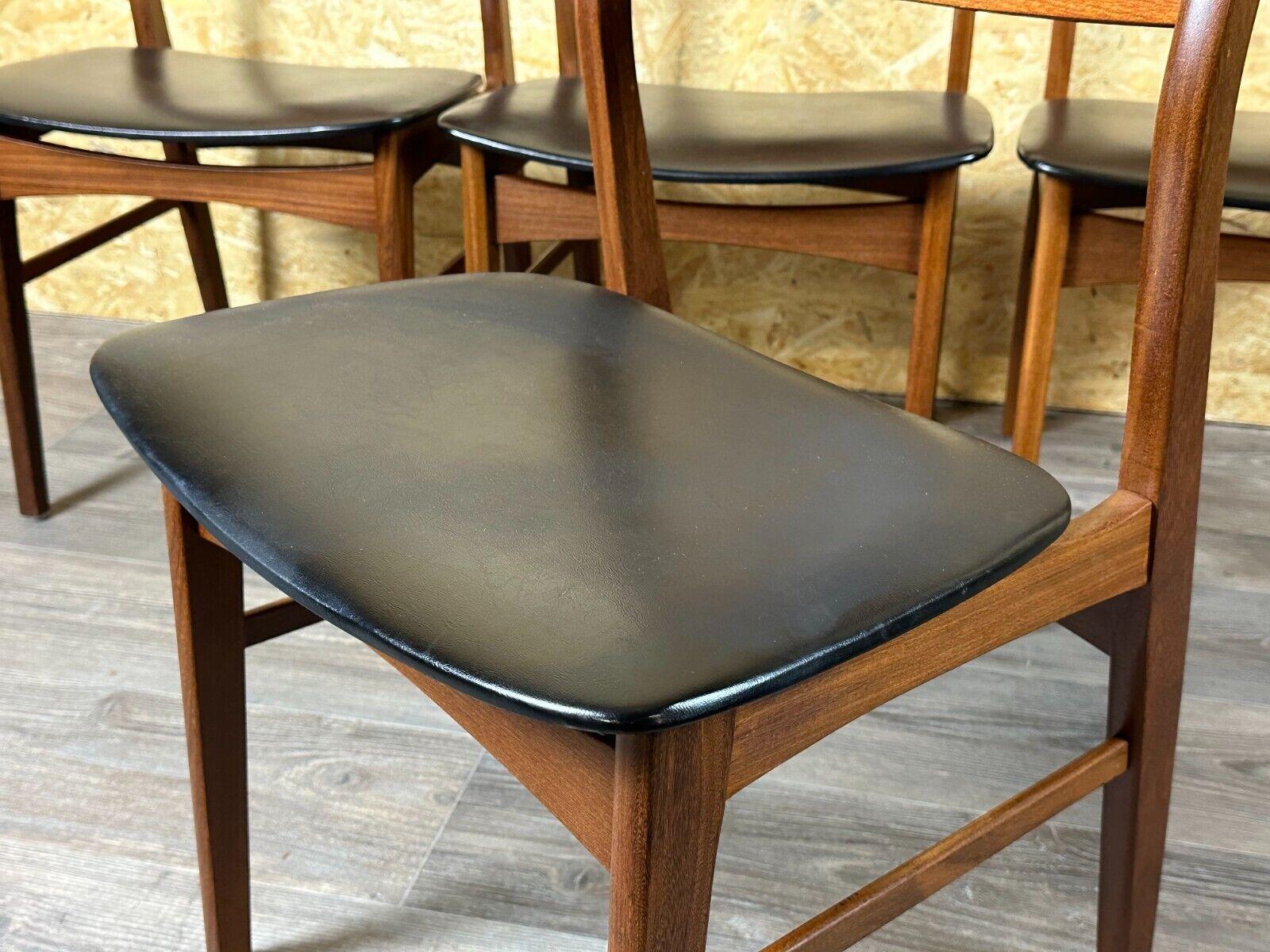 4x 60s 70s Teak Chair Dining Chair Danish Modern Design Denmark en vente 5