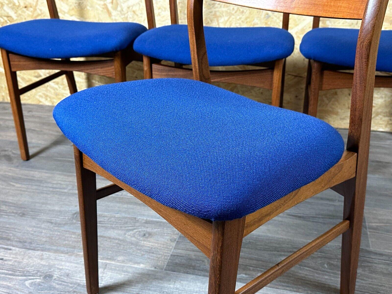 4x 60s 70s Teak Chair Dining Chair Danish Modern Design Denmark For Sale 6