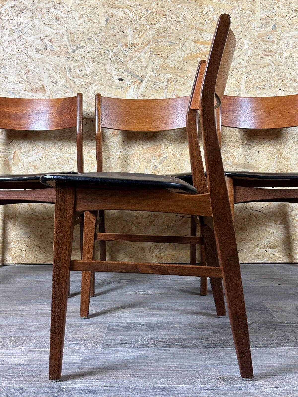 4x 60s 70s Teak Chair Dining Chair Danish Modern Design Denmark For Sale 7