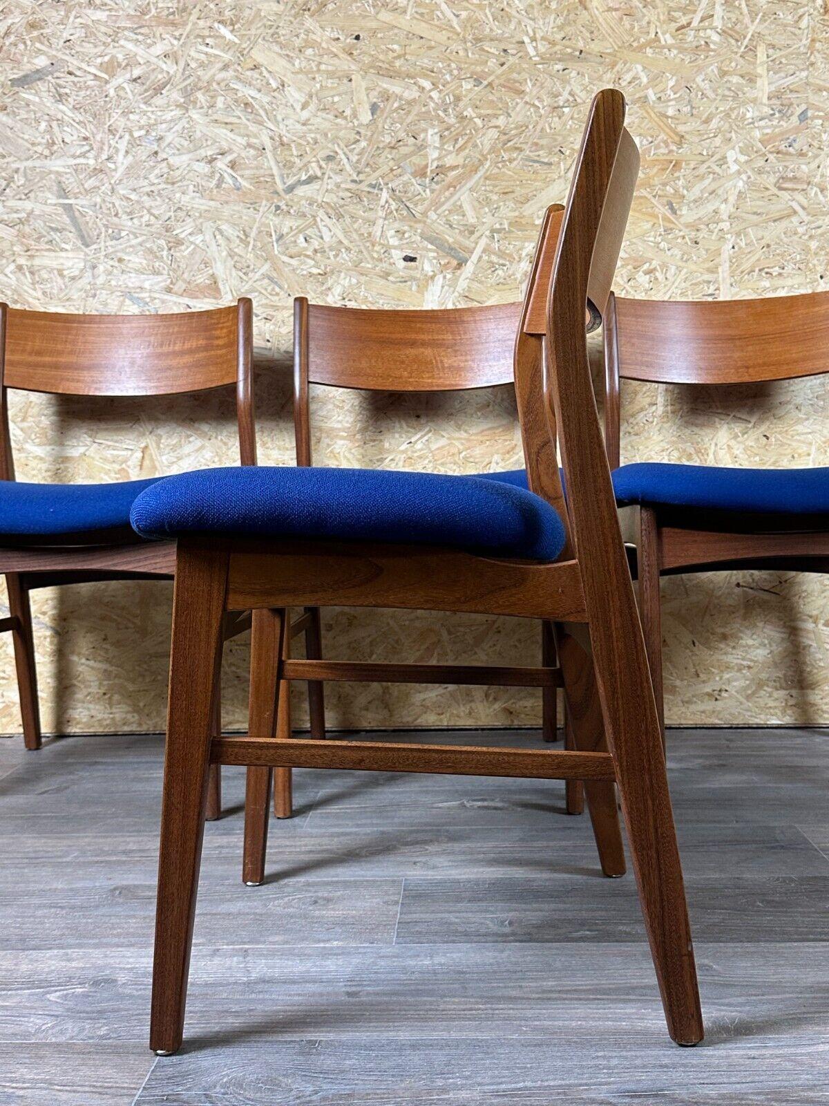 4x 60s 70s Teak Chair Dining Chair Danish Modern Design Denmark For Sale 7