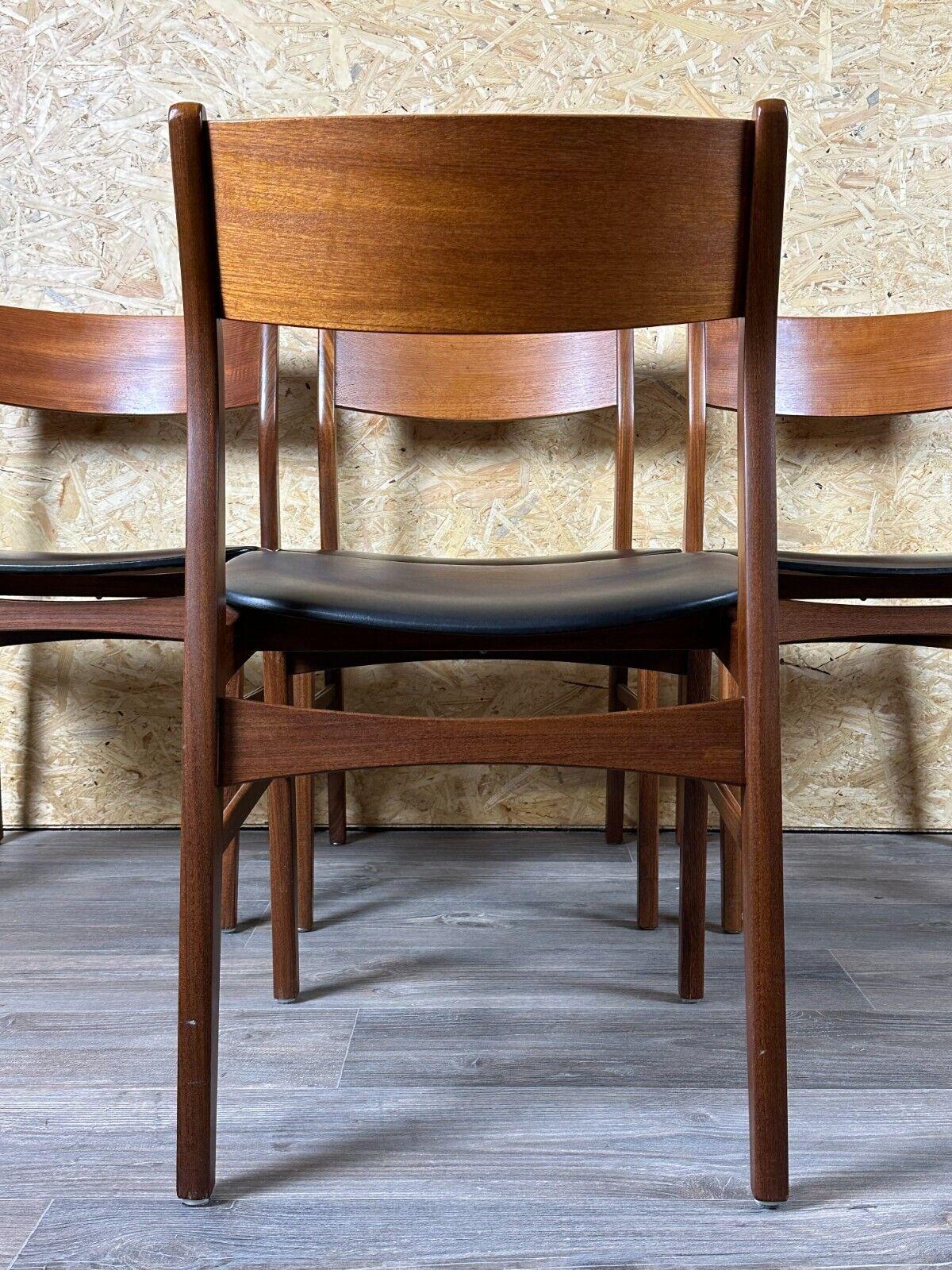 4x 60s 70s Teak Chair Dining Chair Danish Modern Design Denmark For Sale 8