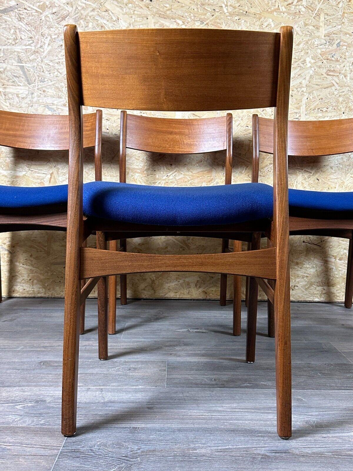 4x 60s 70s Teak Chair Dining Chair Danish Modern Design Denmark For Sale 9