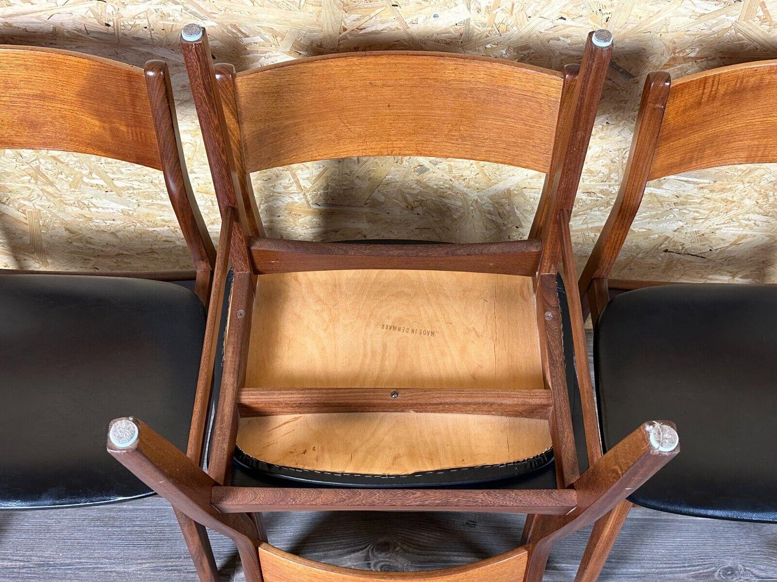 4x 60s 70s Teak Chair Dining Chair Danish Modern Design Denmark For Sale 12