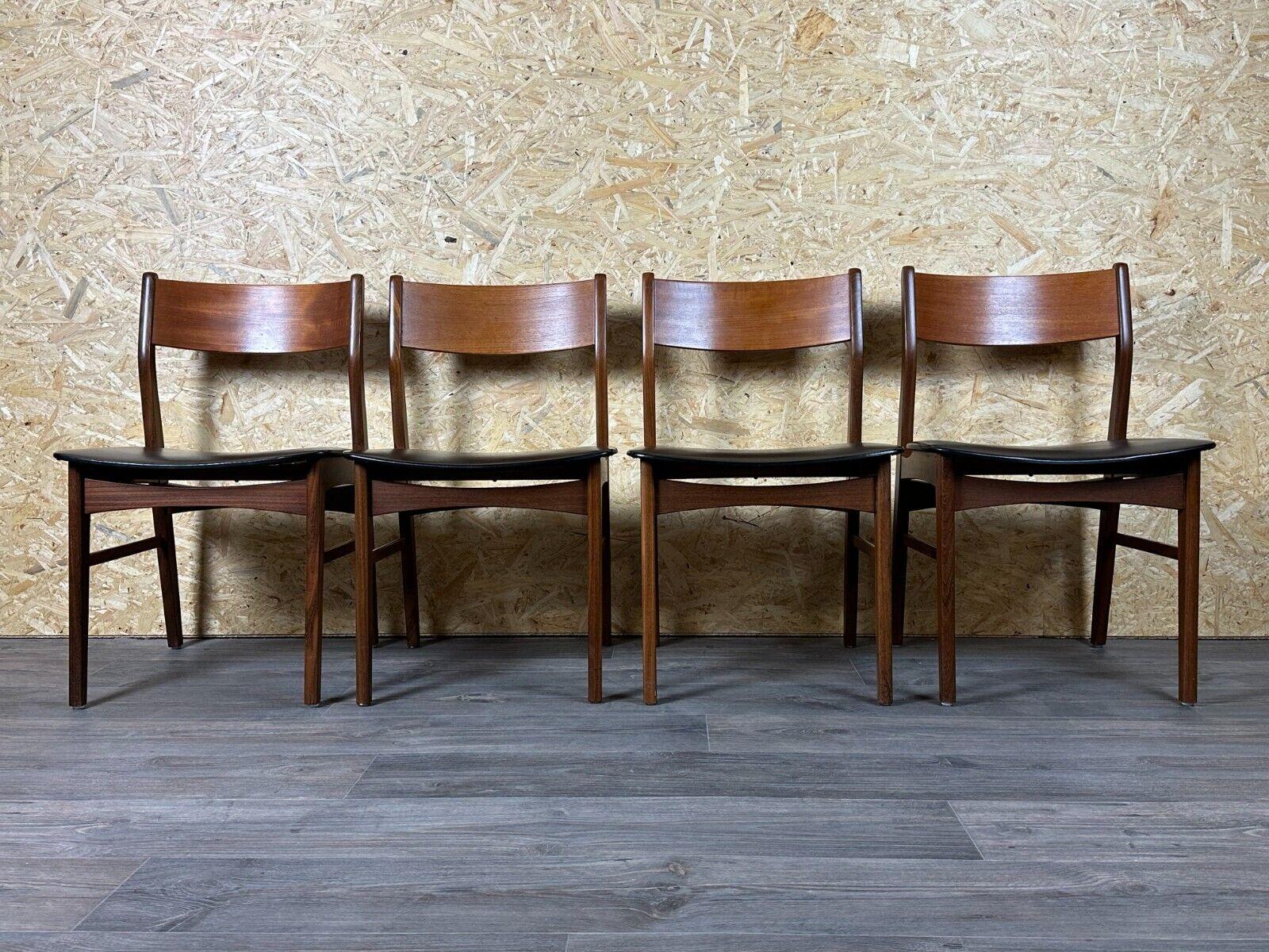 4x 60s 70s Teak Chair Dining Chair Danish Modern Design Denmark In Good Condition For Sale In Neuenkirchen, NI