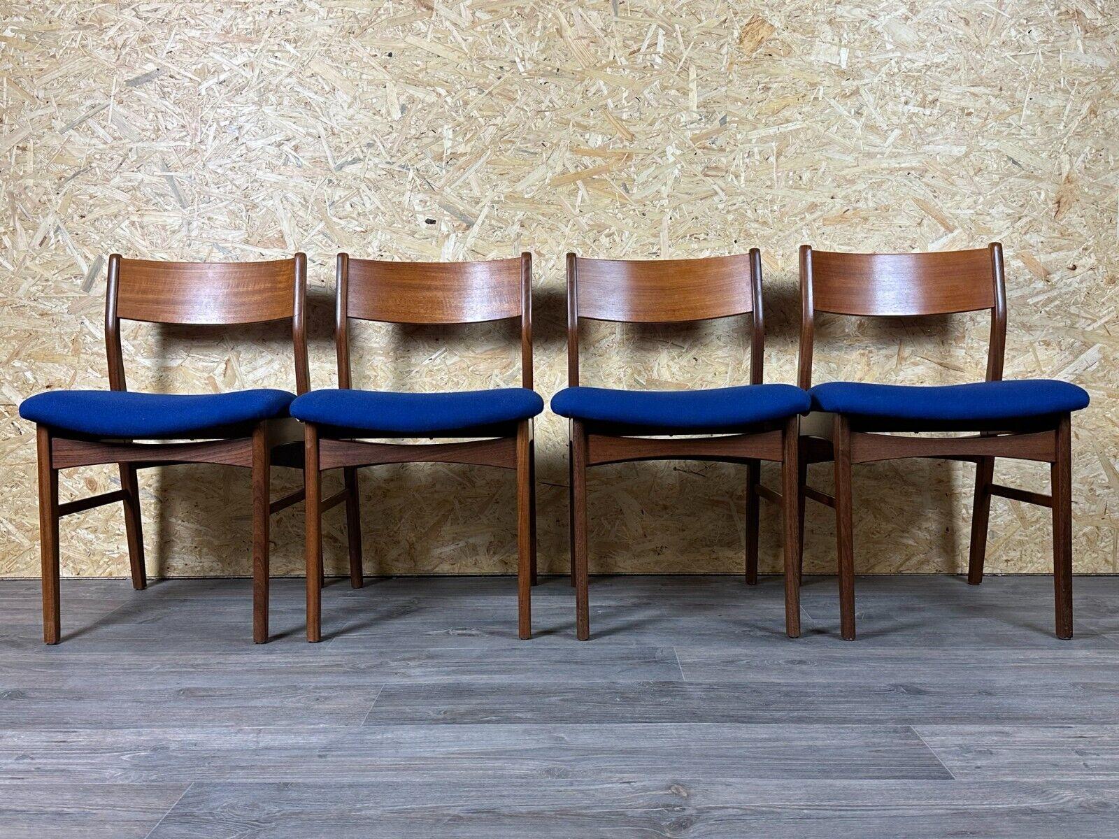 Danois 4x 60s 70s Teak Chair Dining Chair Danish Modern Design Denmark en vente