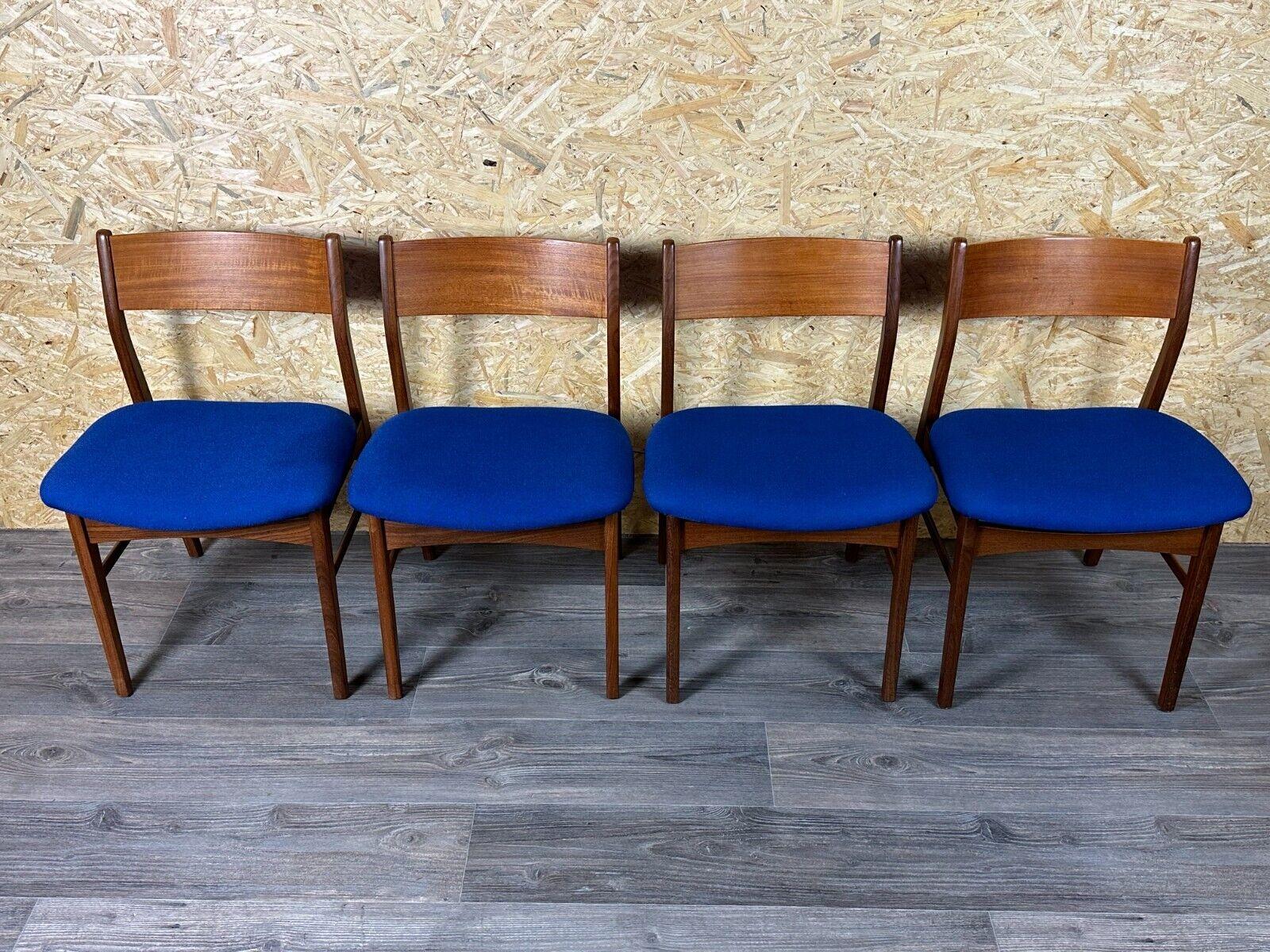 4x 60s 70s Teak Chair Dining Chair Danish Modern Design Denmark Bon état - En vente à Neuenkirchen, NI