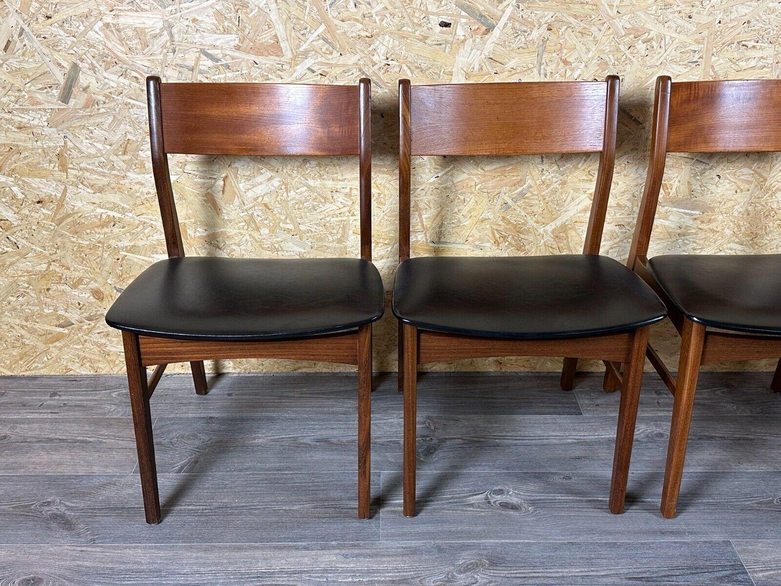 4x 60s 70s Teak Chair Dining Chair Danish Modern Design Denmark en vente 1