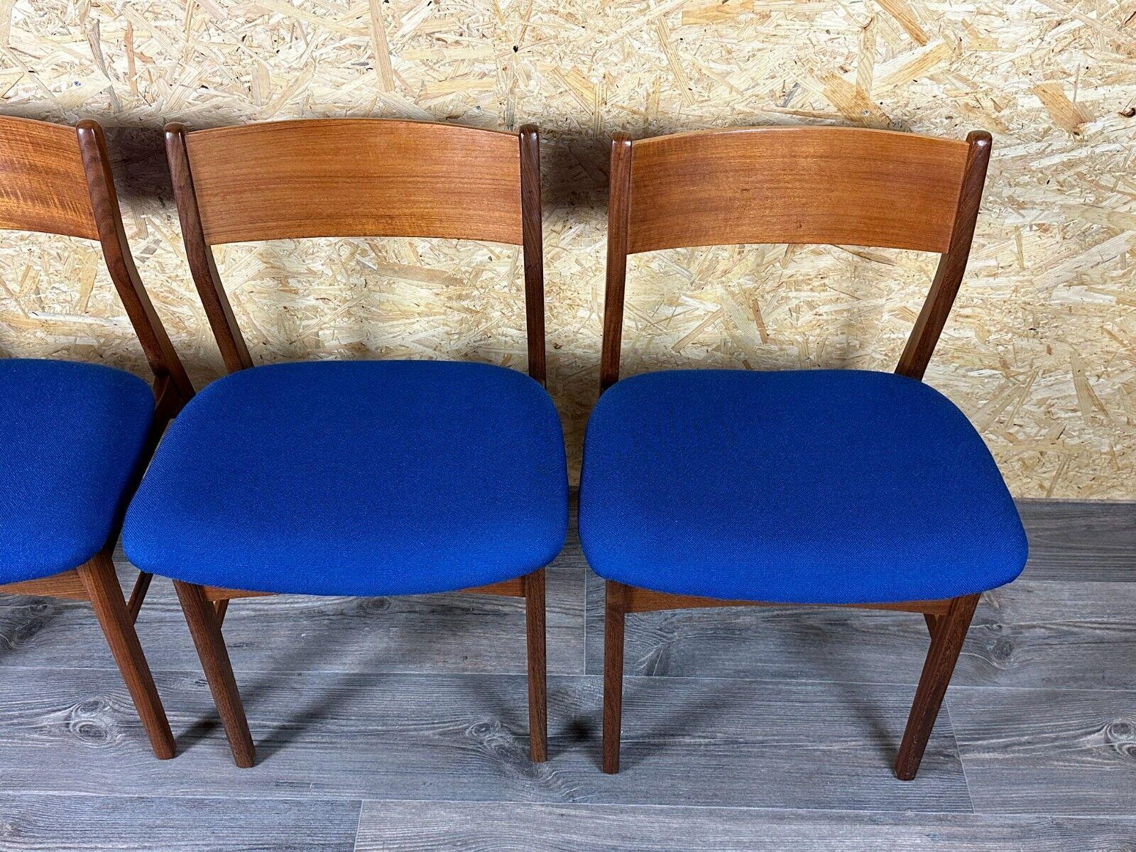 4x 60s 70s Teak Chair Dining Chair Danish Modern Design Denmark For Sale 2