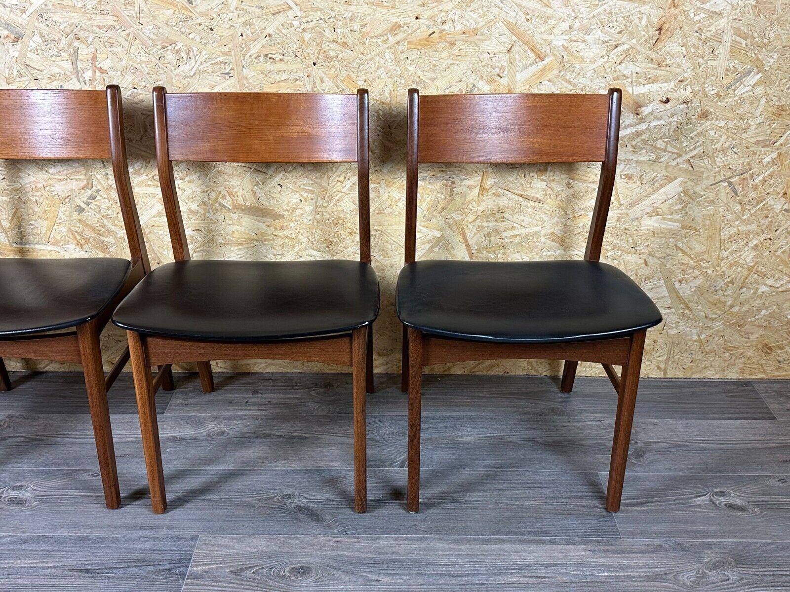 4x 60s 70s Teak Chair Dining Chair Danish Modern Design Denmark For Sale 3