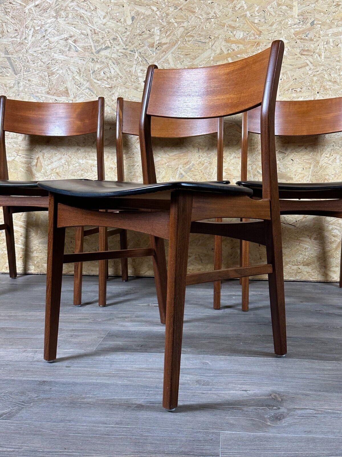 4x 60s 70s Teak Chair Dining Chair Danish Modern Design Denmark en vente 3