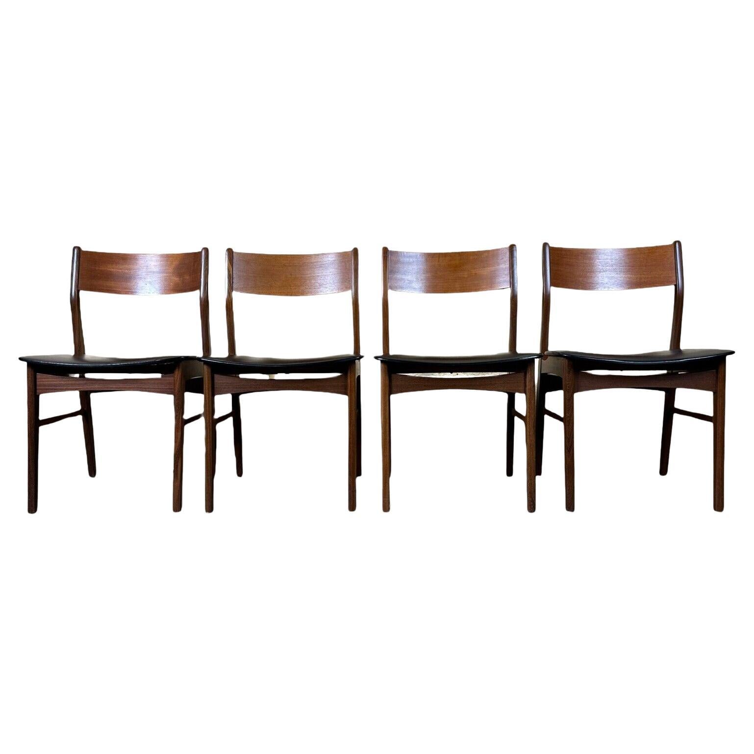4x 60s 70s Teak Chair Dining Chair Danish Modern Design Denmark en vente