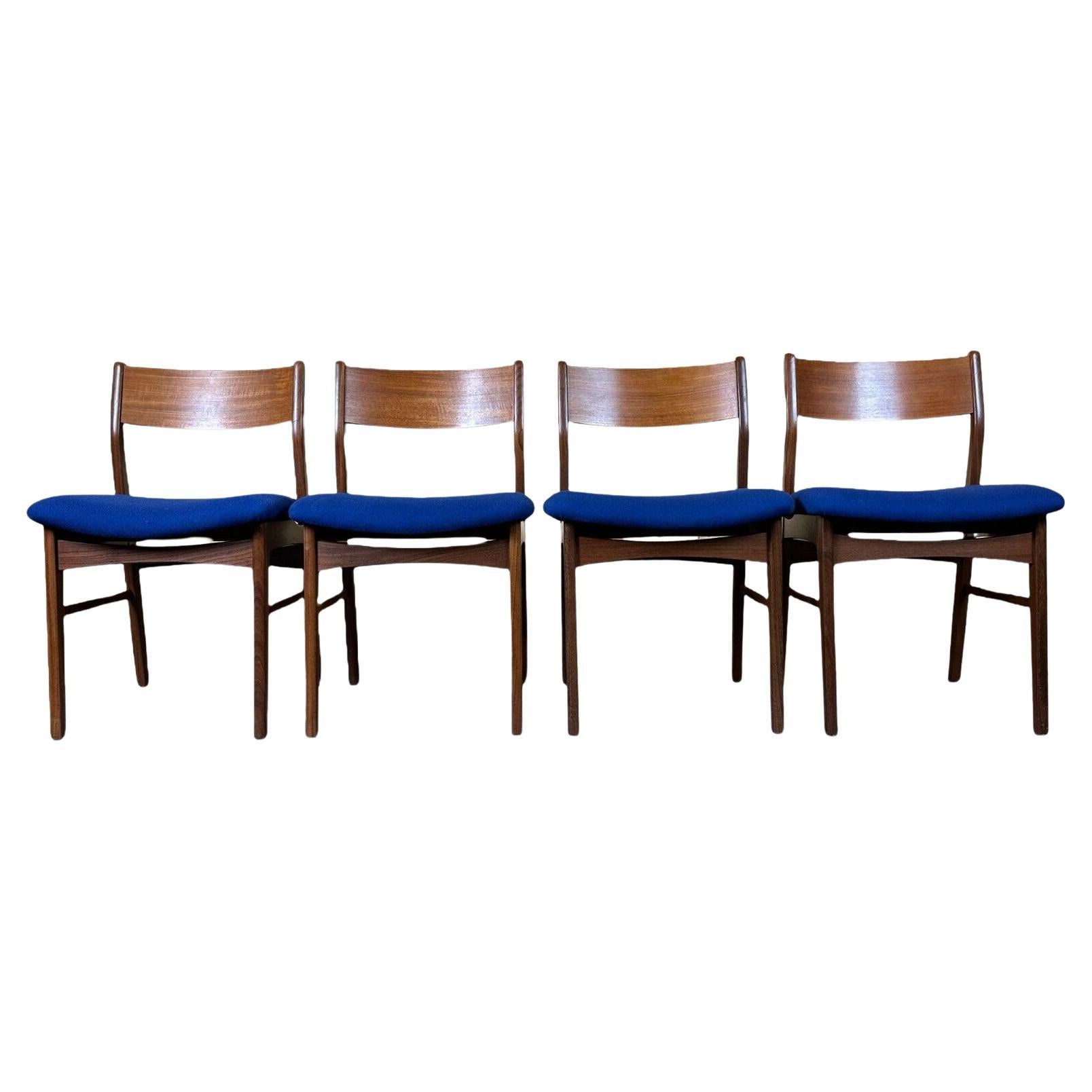 4x 60s 70s Teak Chair Dining Chair Danish Modern Design Denmark For Sale