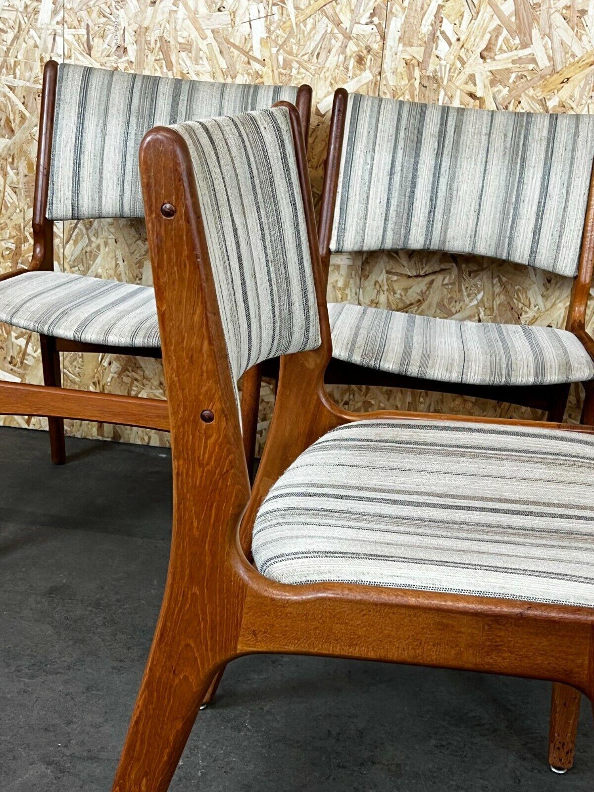 Chaises 4x 60s 70s en teck Chaise de salle à manger Chaise Henning Kjaernulf Danemark 60s en vente 5