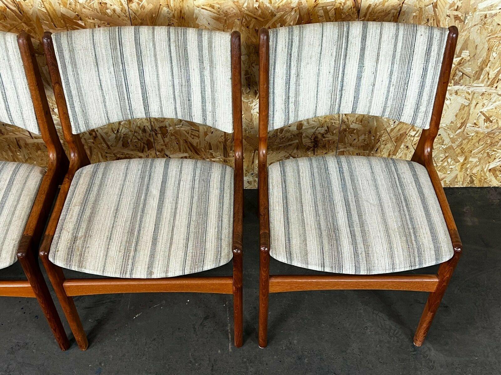 Fin du 20e siècle Chaises 4x 60s 70s en teck Chaise de salle à manger Chaise Henning Kjaernulf Danemark 60s en vente