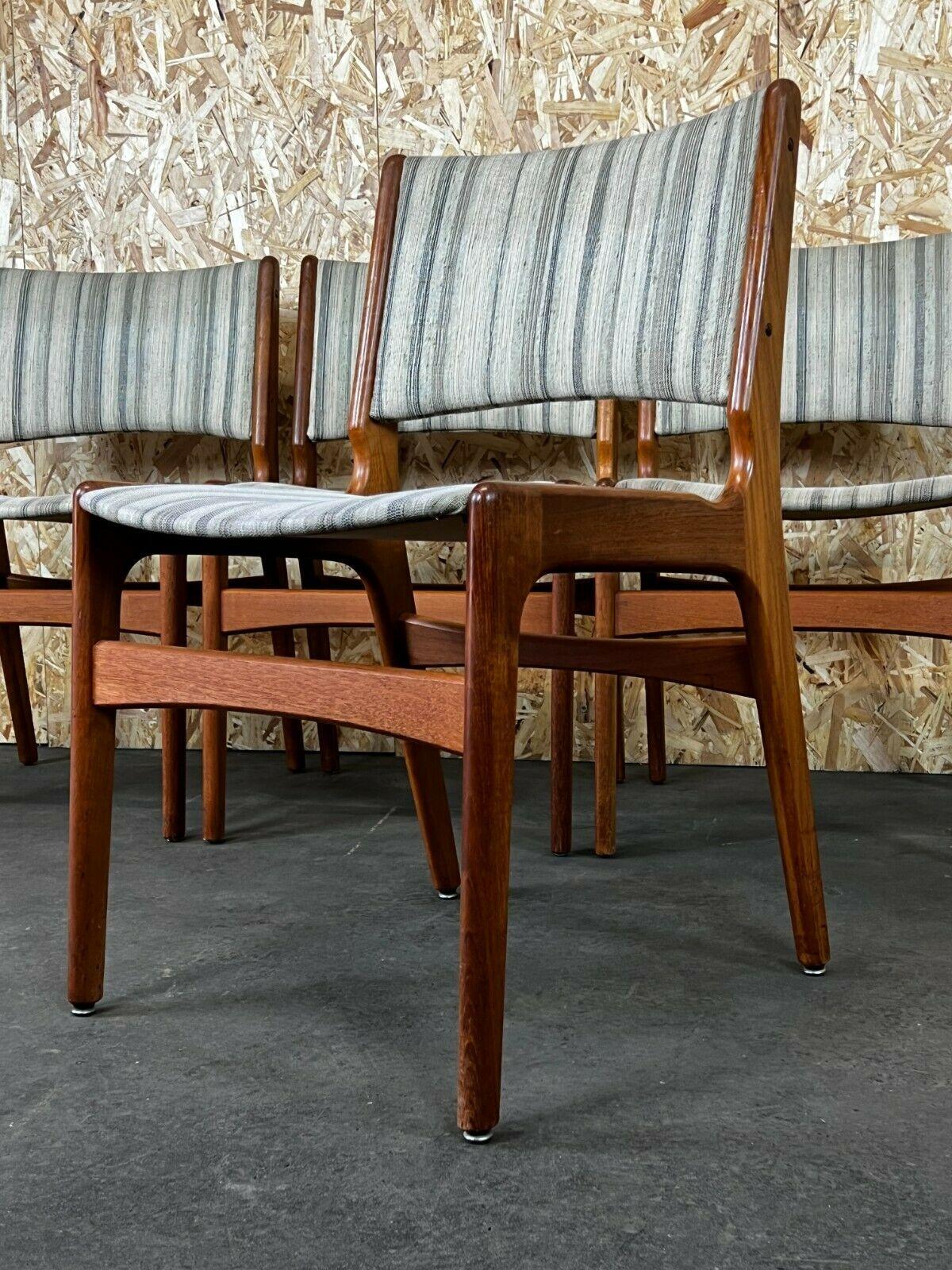 Tissu Chaises 4x 60s 70s en teck Chaise de salle à manger Chaise Henning Kjaernulf Danemark 60s en vente