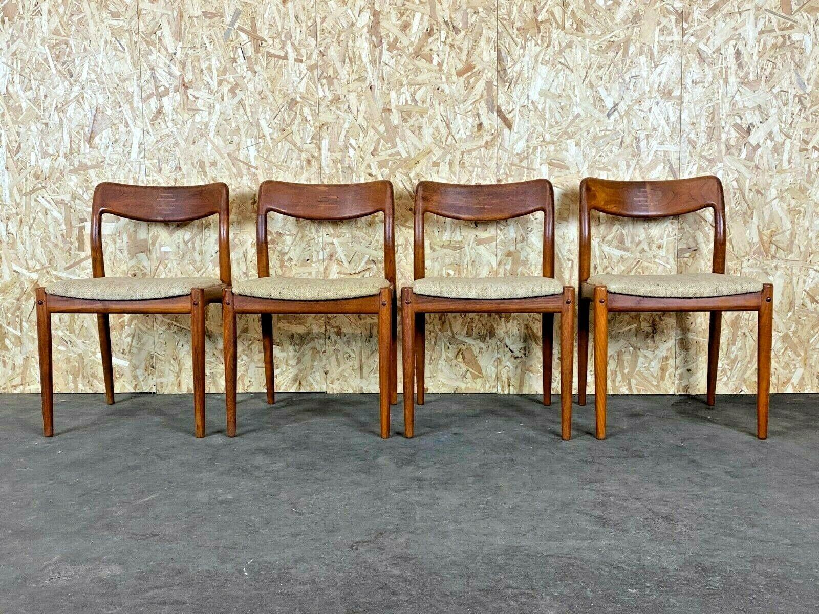 4x 60s 70s teak chairs chair Johannes Andersen for Uldum Møbelfabrik 60s

Object: 4x chair

Manufacturer: Uldum

Condition: good

Age: around 1960-1970

Dimensions:

50cm x 49cm x 77cm
Seat height = 45cm

Other notes:

The pictures