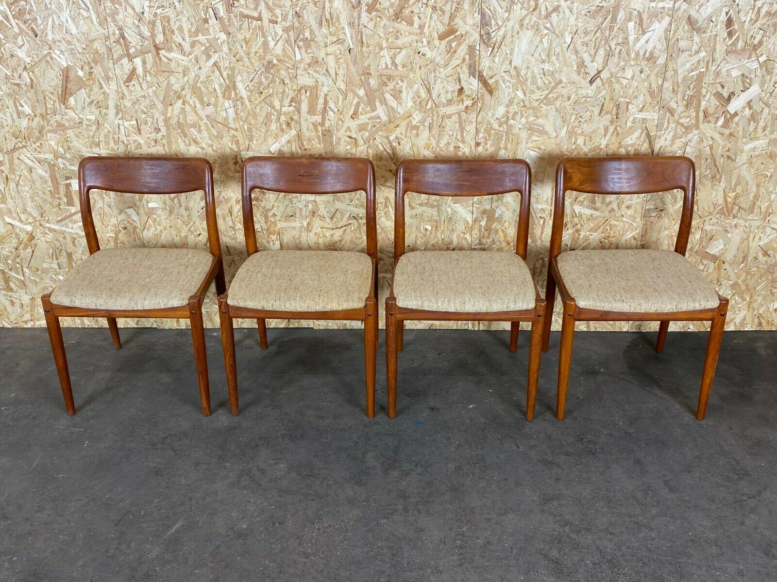 Danish 4x 60s 70s Teak Chairs Chair Johannes Andersen for Uldum Møbelfabrik