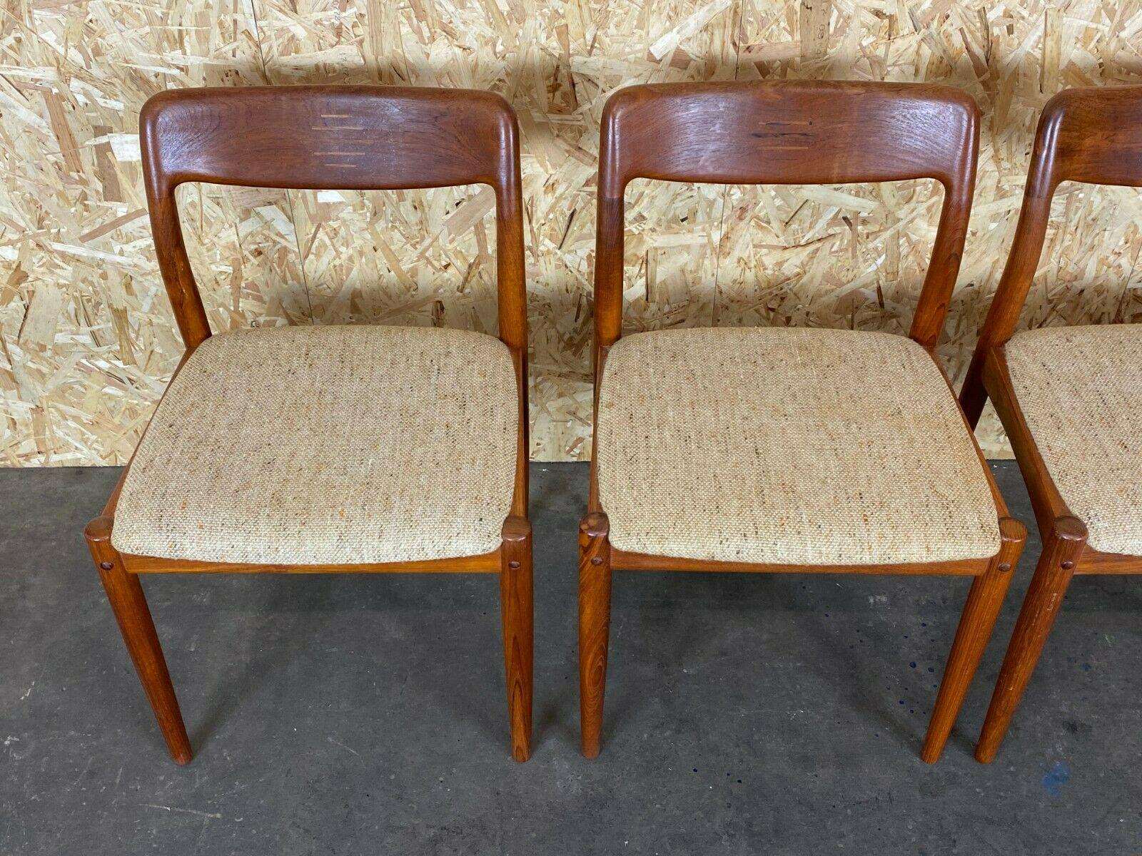 4x 60s 70s Teak Chairs Chair Johannes Andersen for Uldum Møbelfabrik In Good Condition In Neuenkirchen, NI