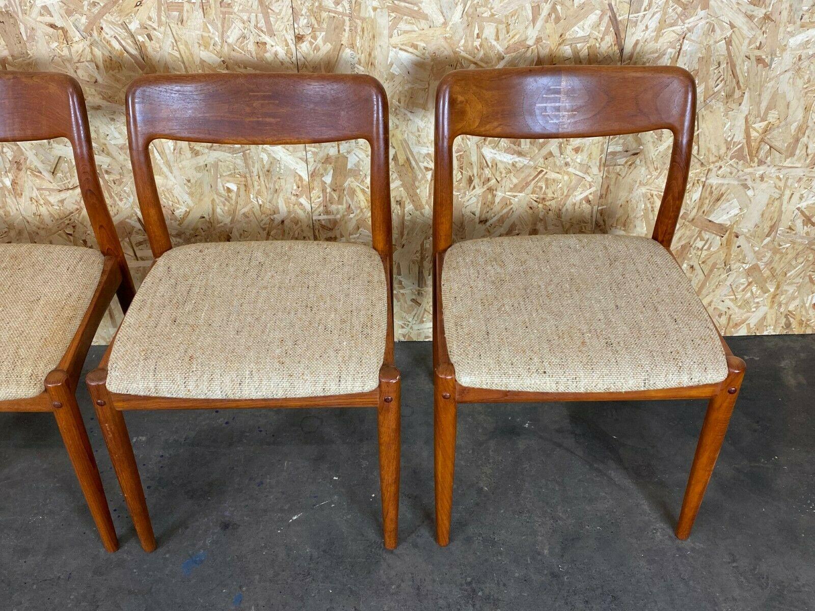 Late 20th Century 4x 60s 70s Teak Chairs Chair Johannes Andersen for Uldum Møbelfabrik