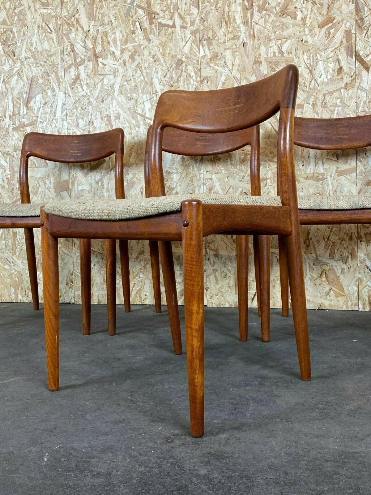 Fabric 4x 60s 70s Teak Chairs Chair Johannes Andersen for Uldum Møbelfabrik
