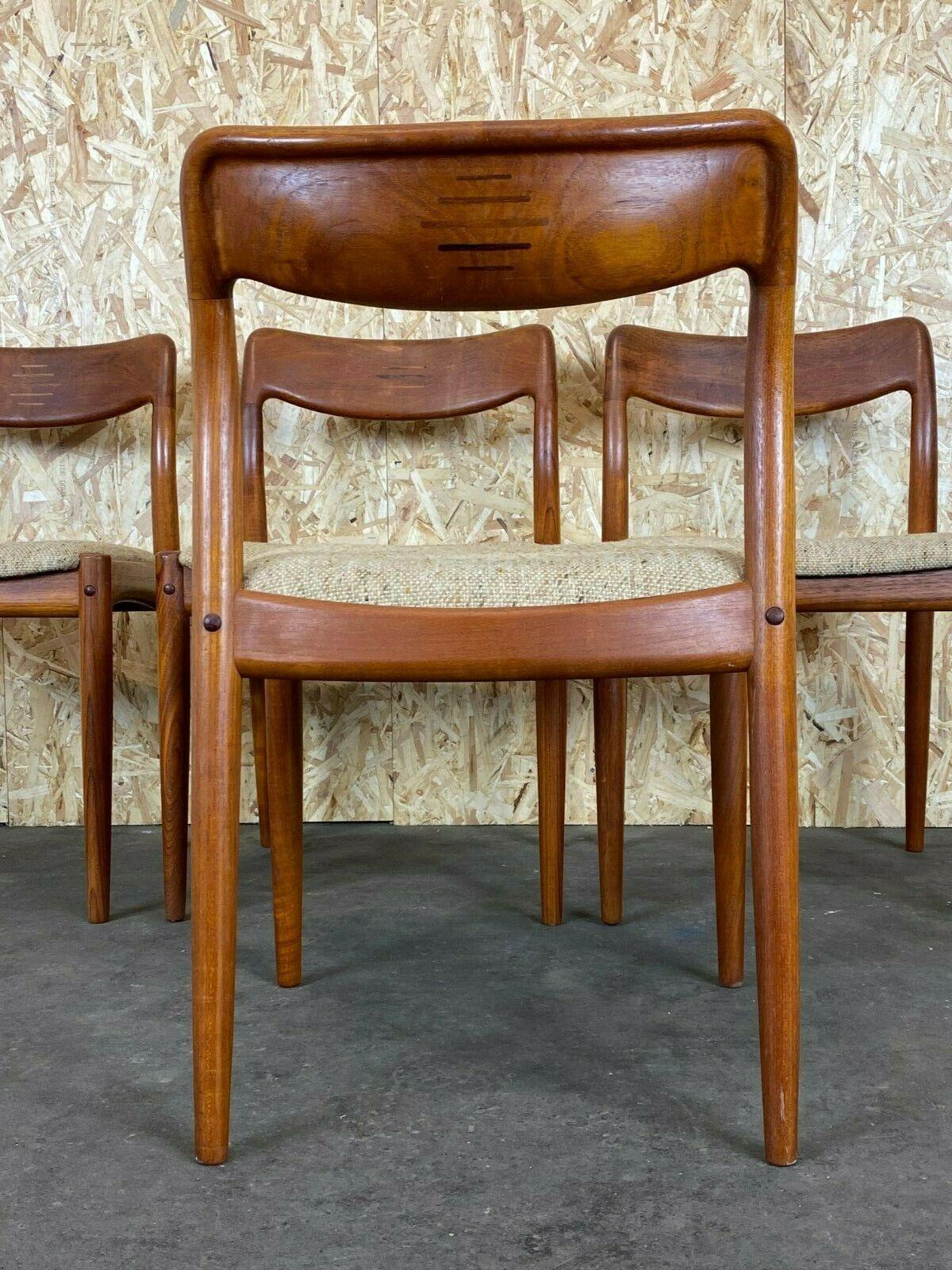 4x 60s 70s Teak Chairs Chair Johannes Andersen for Uldum Møbelfabrik 3