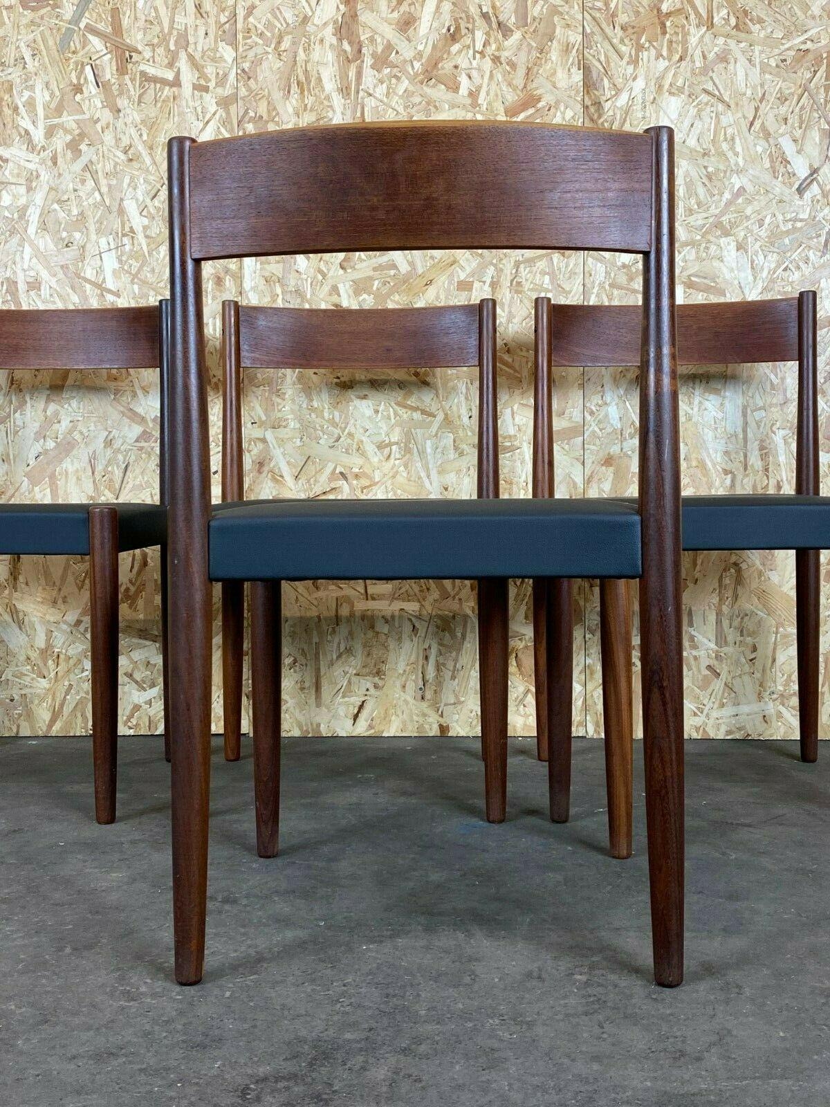 Faux Leather 4x 60s 70s Teak Chairs Dining Chair Poul M. Volther Frem Røjle For Sale