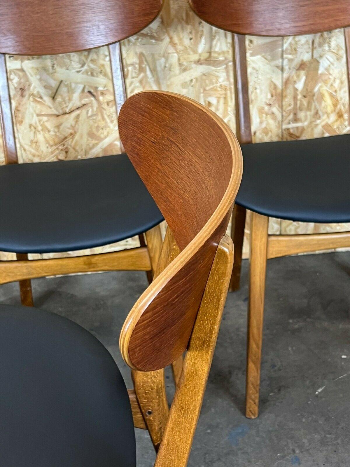 4x 60s 70s Teak Chairs Dining Chair Danish Modern Design 60s For Sale 3