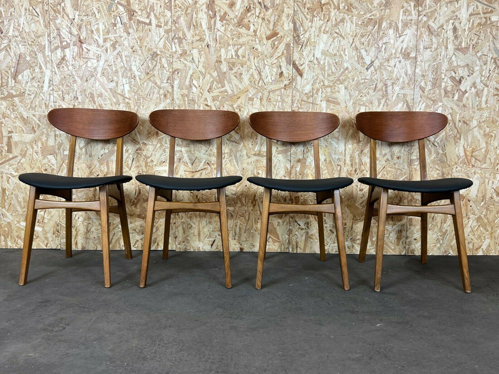 4x 60s 70s teak chairs dining chair Danish Modern Design 60s

Object: 4x chair

Manufacturer:

Condition: good - vintage

Age: around 1960-1970

Dimensions:

48.5cm x 53cm x 77.5cm
Seat height = 45cm

Other notes:

The pictures