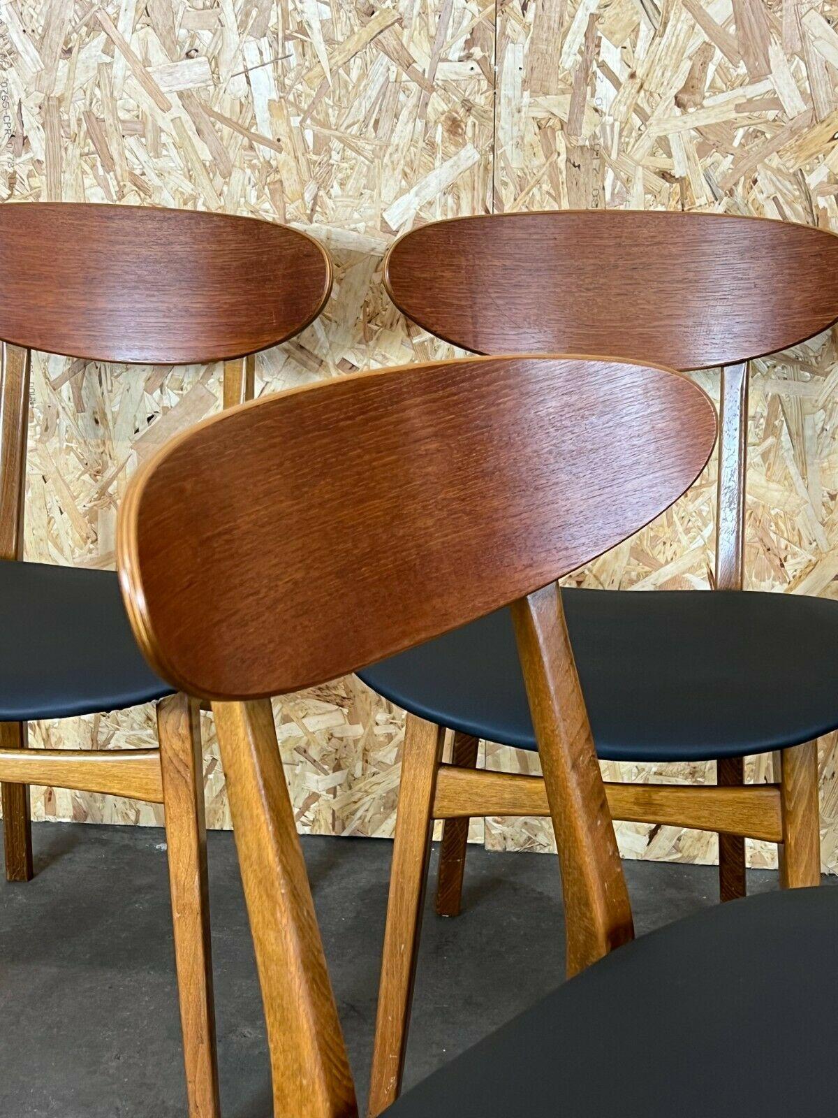 4x 60s 70s Teak Chairs Dining Chair Danish Modern Design 60s In Good Condition For Sale In Neuenkirchen, NI