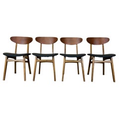 4x 60s 70s Sedie in teak Sedia da pranzo danese design moderno anni '60