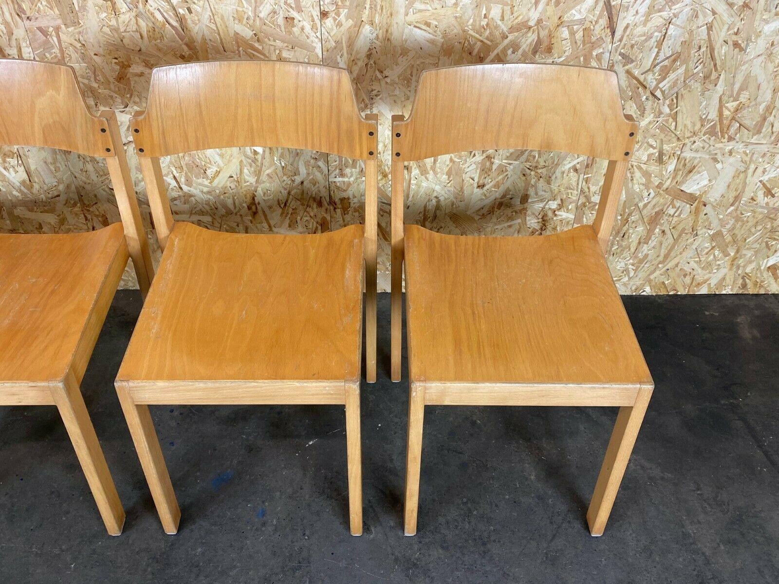 Fin du 20e siècle 4 chaises en bois des années 70 x 80 Design de chaises empilables et de meubles flottants